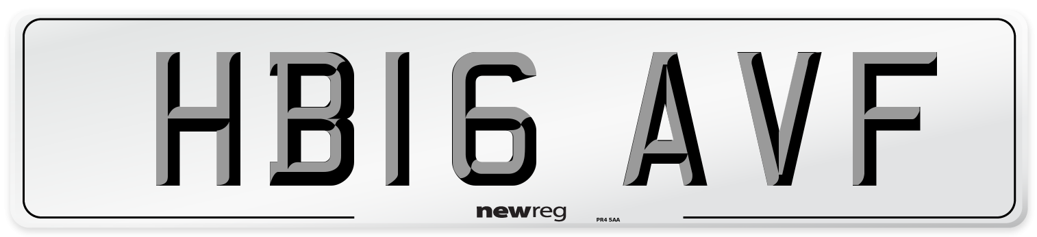 HB16 AVF Number Plate from New Reg